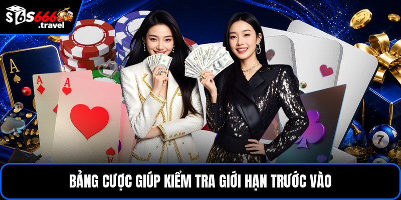 Bảng cược giúp kiểm tra giới hạn trước vào